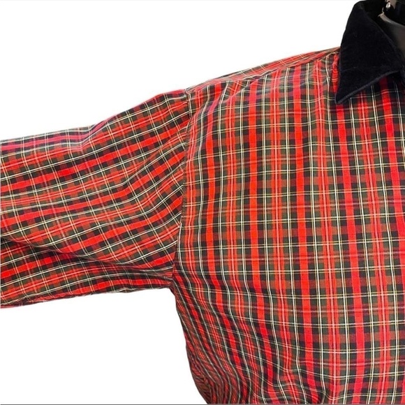 Tabi International Single Needle Stitched Plaid Button Up Shirt with Velvet - Picture 6 of 12